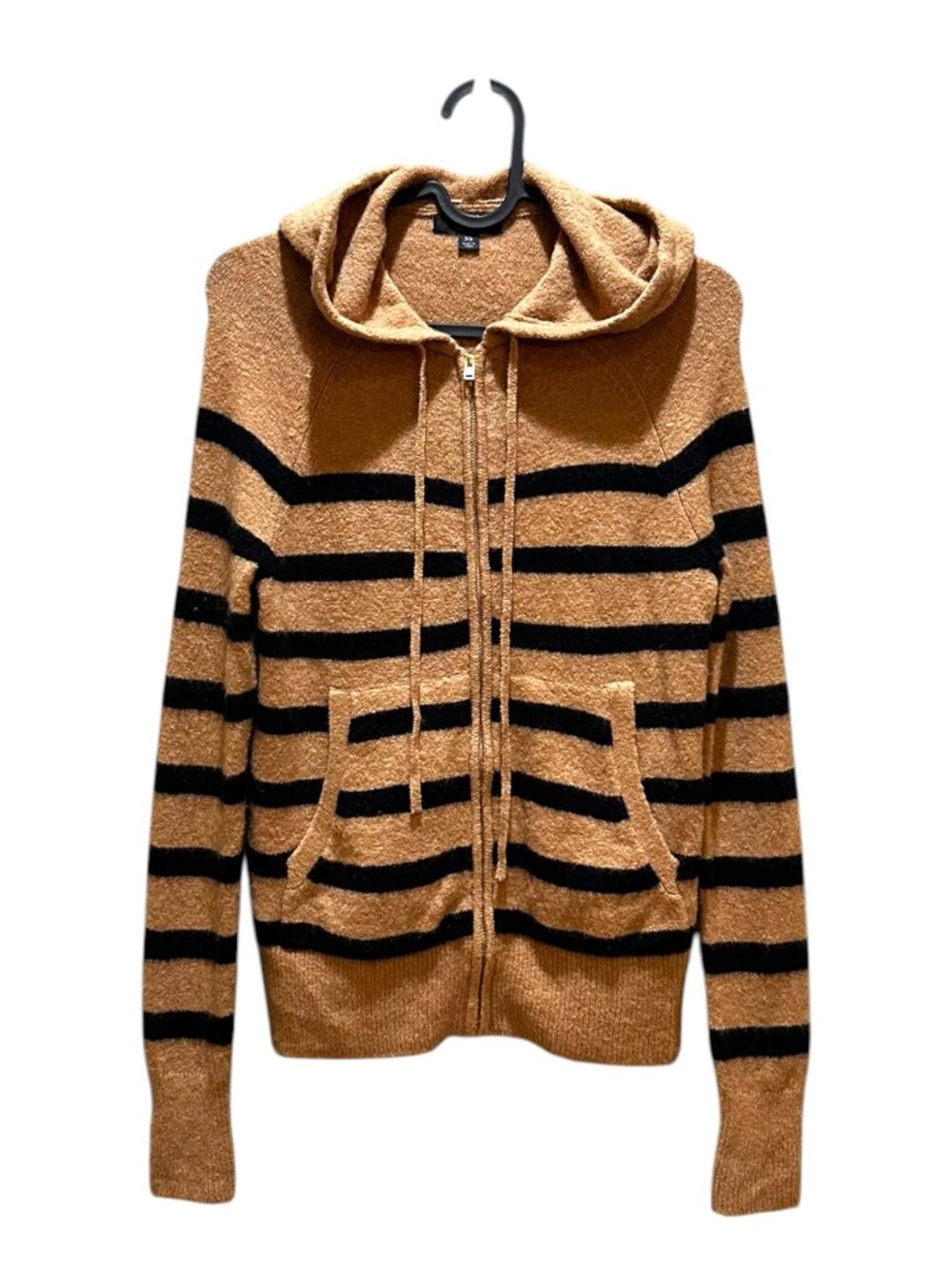 J. Crew Zip-Up Striped Hoodie Sweater in Supersoft Yarn